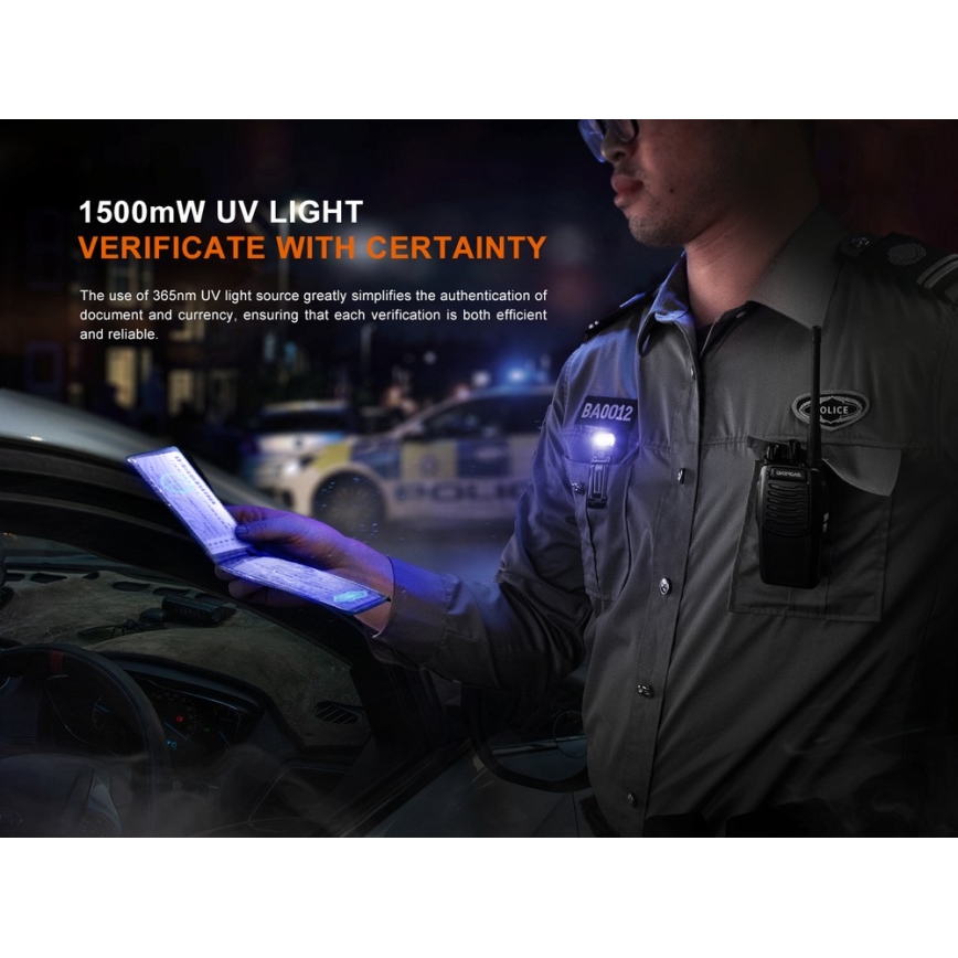 Fenix SW05RUVBLC - Regulowana jasność latarka LED z ładowaniem USB LED/USB IPX6 150 lm 49 h 700 mAh czarna