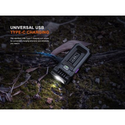 Fenix SW05RUVBLC - Regulowana jasność latarka LED z ładowaniem USB LED/USB IPX6 150 lm 49 h 700 mAh czarna