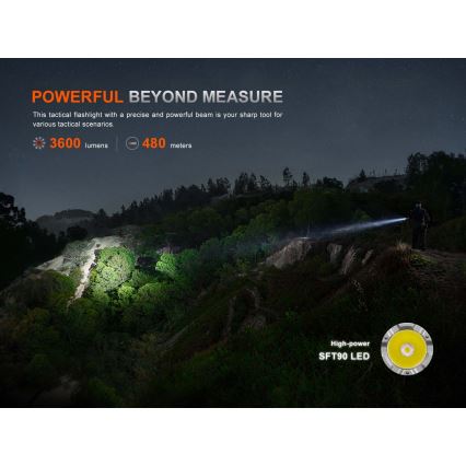 Fenix TK21RBLK - ściemnialna ładowalna latarka LED/USB 6000 mAh IP68 3600 lm 72,5 h czarna