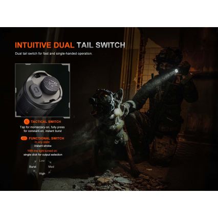 Fenix TK21RBLK - ściemnialna ładowalna latarka LED/USB 6000 mAh IP68 3600 lm 72,5 h czarna