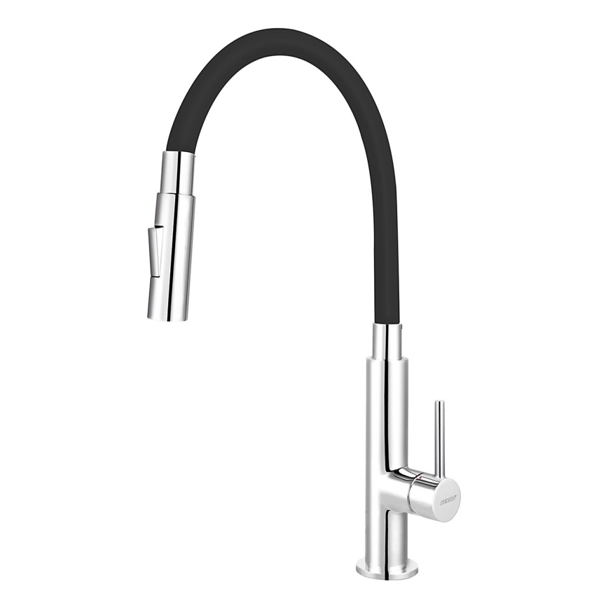 FERRO - Bateria kuchenna z elastycznym uchwytem chrom błyszczący/czarny