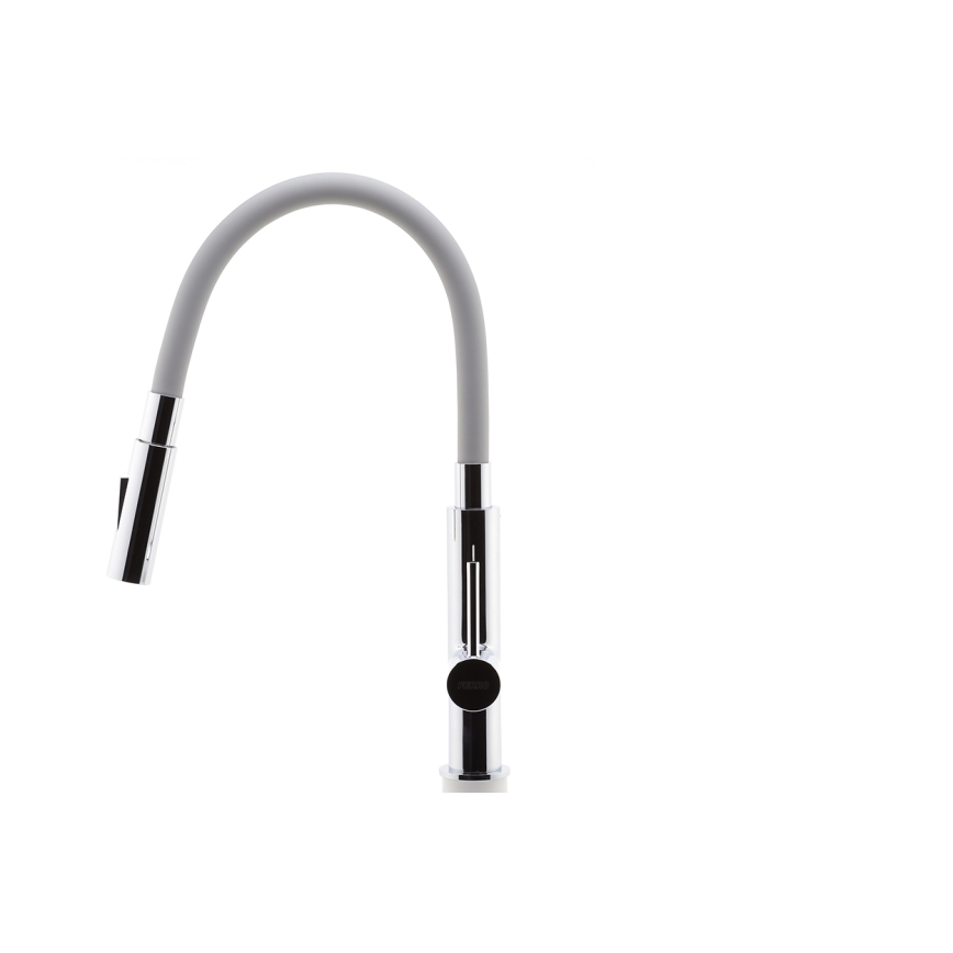 FERRO - Bateria kuchenna z elastycznym uchwytem chrom błyszczący/szary