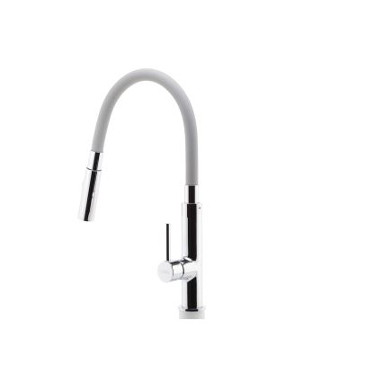 FERRO - Bateria kuchenna z elastycznym uchwytem chrom błyszczący/szary