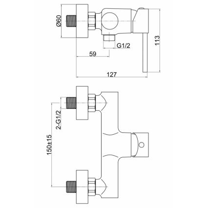 FERRO - Bateria prysznicowa FIESTA błyszczący chrom