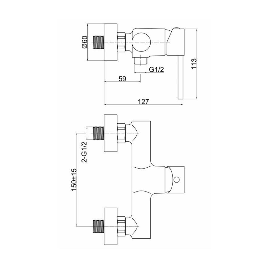 FERRO - Bateria prysznicowa FIESTA błyszczący chrom