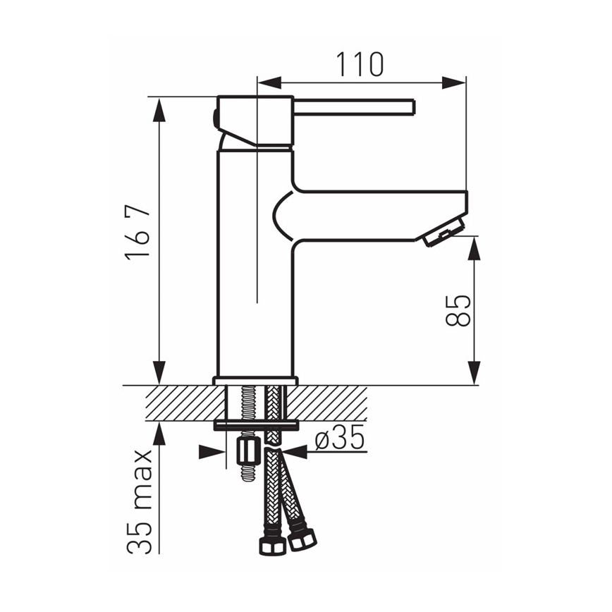 FERRO - Bateria umywalkowa + odpływ FIESTA chrom błyszczący