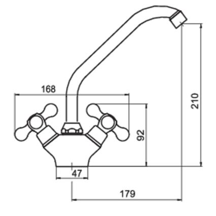 FERRO - Bateria zlewozmywakowa ANTICA brąz
