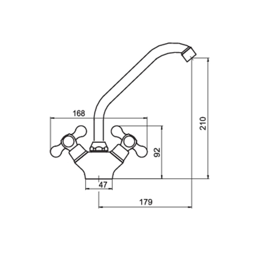 FERRO - Bateria zlewozmywakowa ANTICA brąz