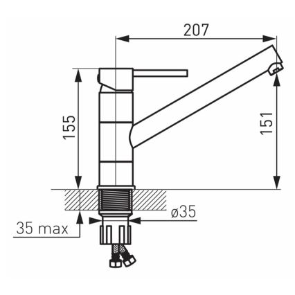 FERRO - Bateria zlewozmywakowa FIESTA, polerowany chrom
