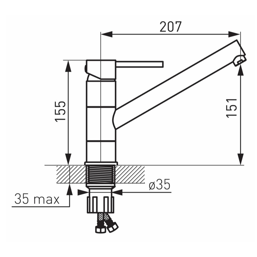 FERRO - Bateria zlewozmywakowa FIESTA, polerowany chrom