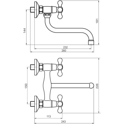 FERRO - bateria zlewozmywakowo-umywalkowa ANTICA brąz