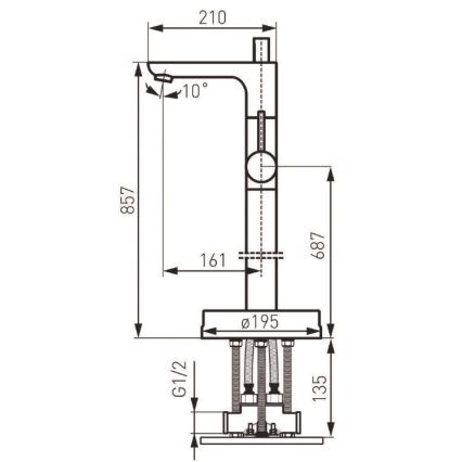 FERRO - Wolnostojący zestaw wannowy z baterią FIESTA chrom błyszczący