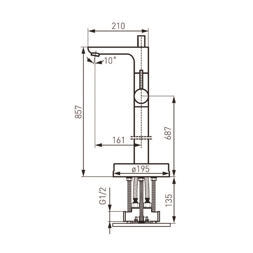 FERRO - Wolnostojący zestaw wannowy z baterią FIESTA chrom błyszczący