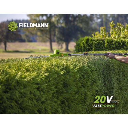 Fieldmann - Akumulatorowe teleskopowe nożyce do żywopłotu 20V