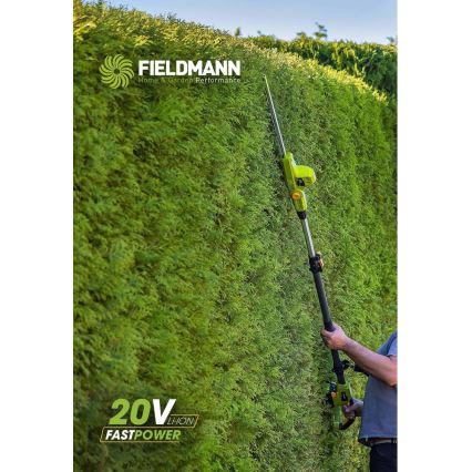 Fieldmann - Akumulatorowe teleskopowe nożyce do żywopłotu 20V