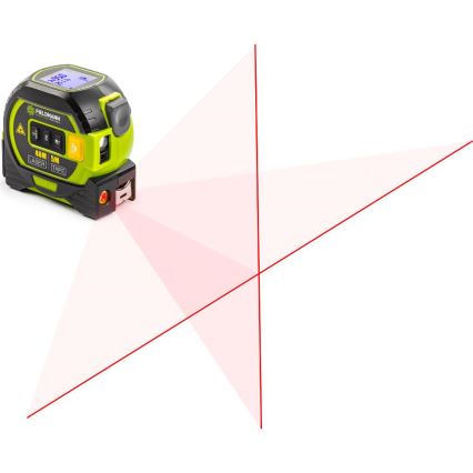 Fieldmann - Dalmierz laserowy z LED wyświetlacz i svinovacím metrem 2xAA