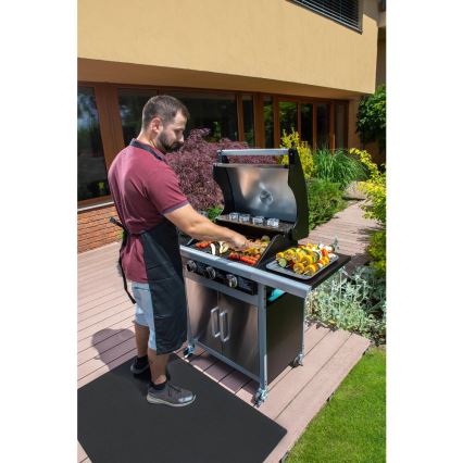 Fieldmann - Grill gazowy 3-palnikowy, matowy chrom