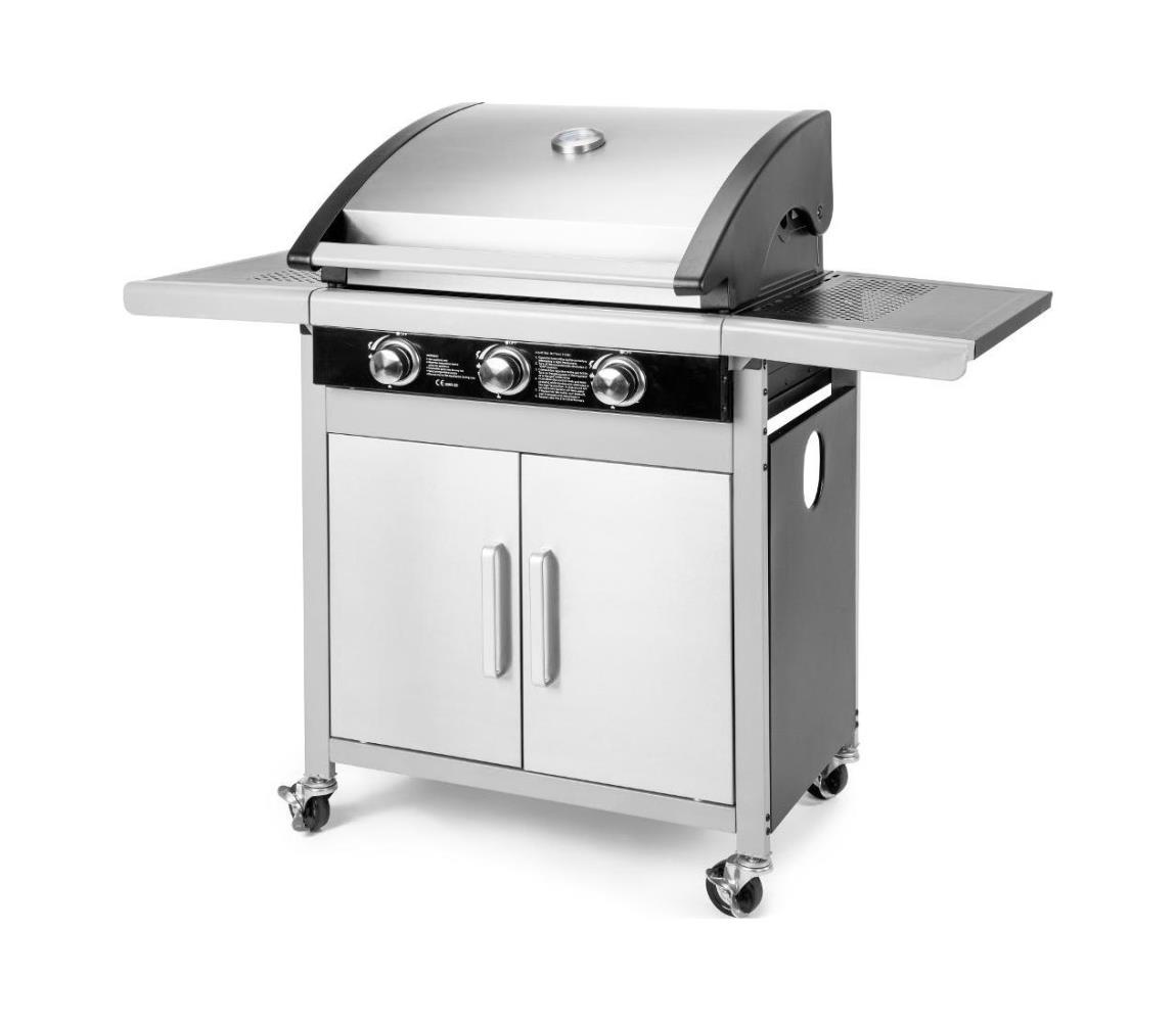 Fieldmann - Grill gazowy 3x palnik matowy chrom