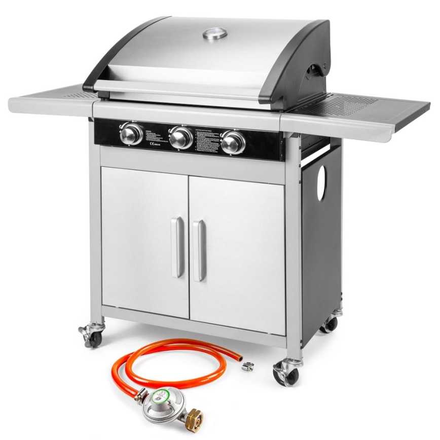 Fieldmann - Grill gazowy 3x palnik matowy chrom