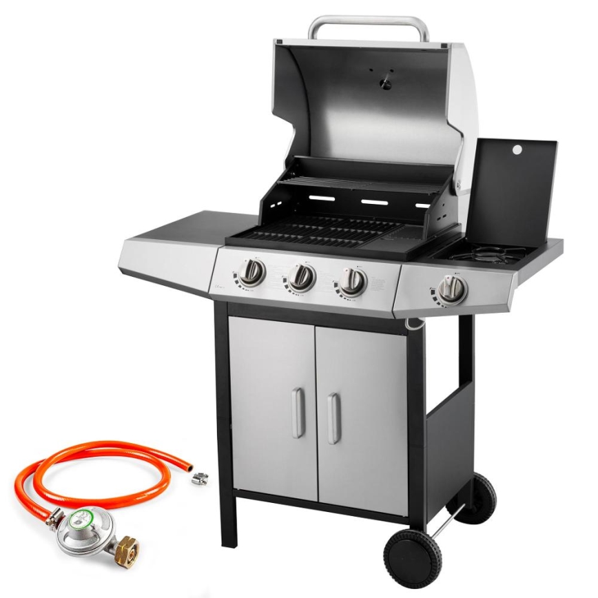 Fieldmann - Grill gazowy 4x palnik matowy chrom/czarny