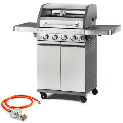 Fieldmann - Grill gazowy 5-palnikowy matowy chrom