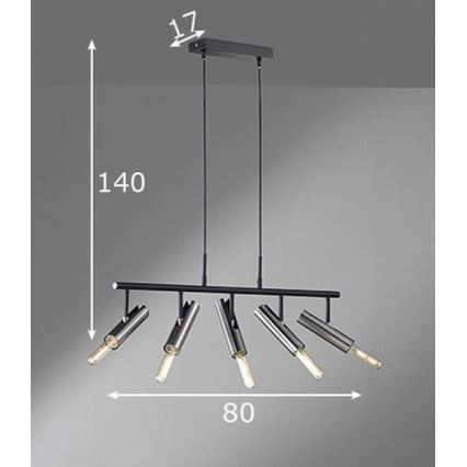 Fischer & Honsel 60369 - Żyrandol na lince DEAN 5xE27/25W/230V