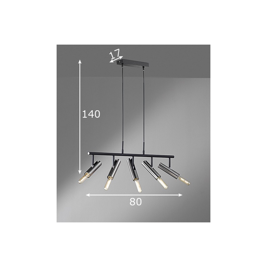 Fischer & Honsel 60369 - Żyrandol na lince DEAN 5xE27/25W/230V