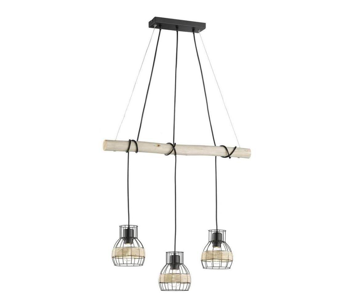 Fischer & Honsel 60798 - Żyrandol na lince STRAW 3xE27/40W/230V