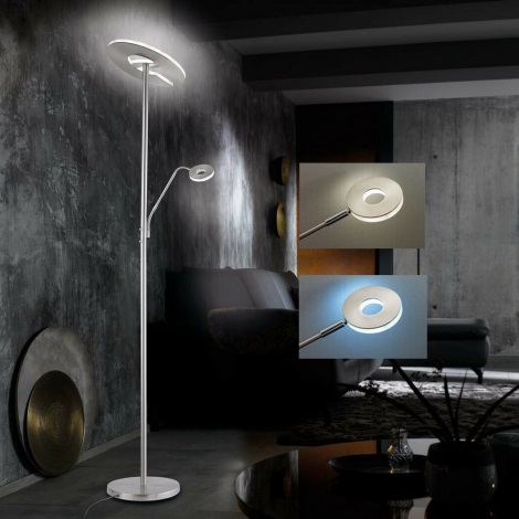 Fischer & Honsel - LED Ściemniana lampa podłogowa DENT 1xLED/30W/230V + 1xLED/6W