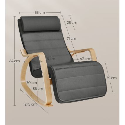Fotel bujany RESTLY ciemnoszary