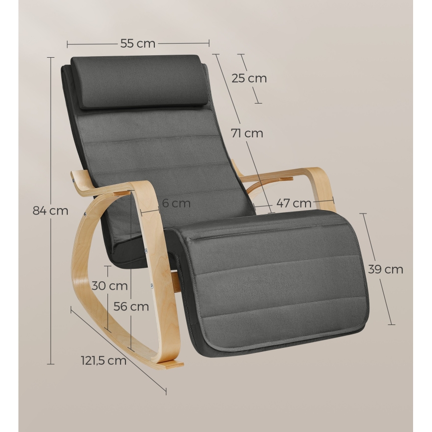 Fotel bujany RESTLY ciemnoszary