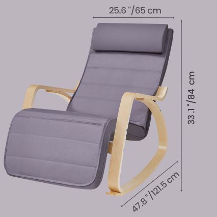 Fotel bujany RESTLY szary/fioletowy