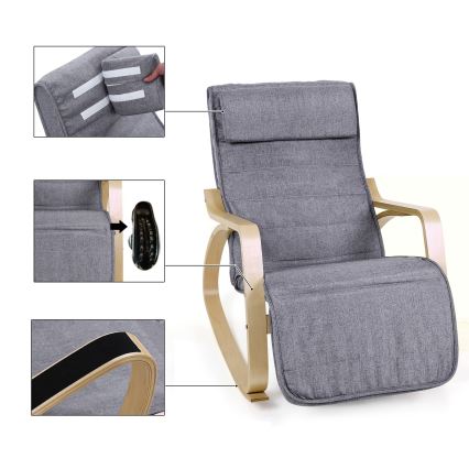 Fotel bujany RESTLY, szary