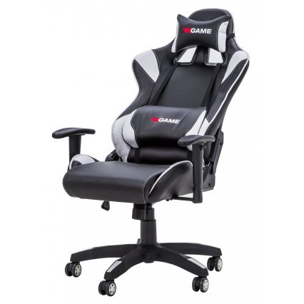 Fotel gamingowy czarno-biały