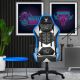 Fotel gamingowy VARR Lux z podświetleniem LED RGB + pilot czarny/biały
