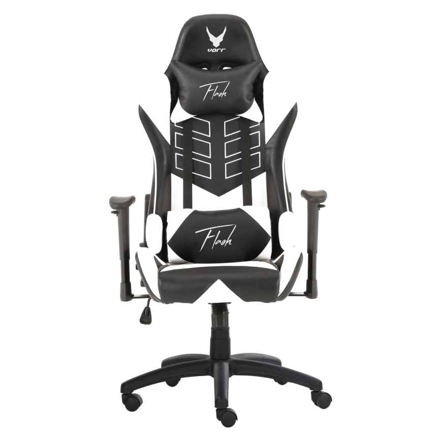 Fotel gamingowy VARR Lux z podświetleniem LED RGB + pilot czarny/biały
