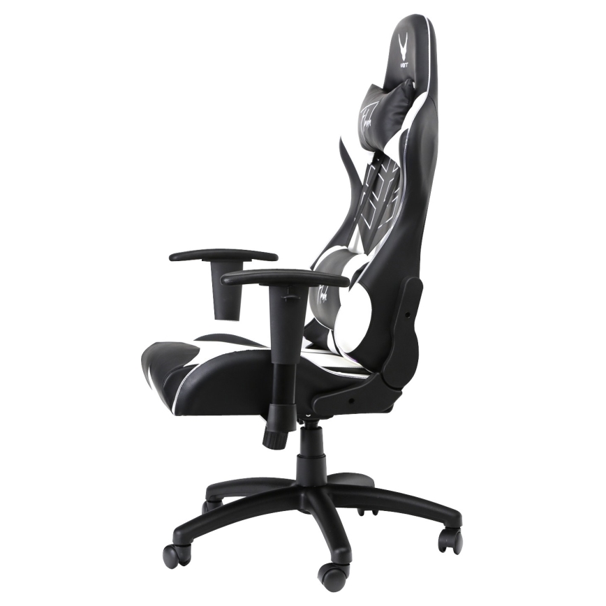 Fotel gamingowy VARR Lux z podświetleniem LED RGB + pilot czarny/biały