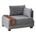 Fotel narożny TULA, szary, prawy