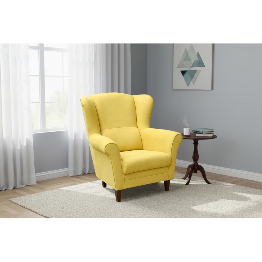 Fotel uszak GALA żółty