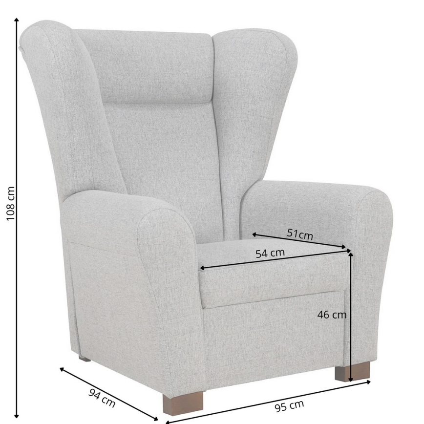 Fotel uszak VIVA czarny