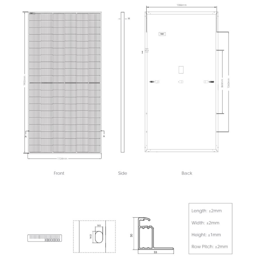 Fotowoltaiczny panel solarny JINKO N-type 480Wp czarna ramka IP68 Half Cut