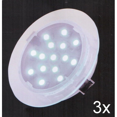 Fulgur 21072 - ZESTAW 3x LED Oprawa wpuszczana łazienkowa ELESPOT 1xLED/0,7W/230V IP44
