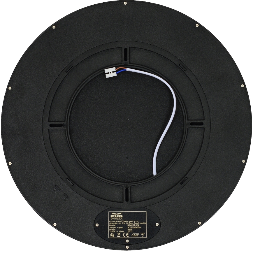Fulgur 41813 - LED Plafon NOMY LED/32W/230V 3000/4000/6000K IP40 śr. 40 cm czarny