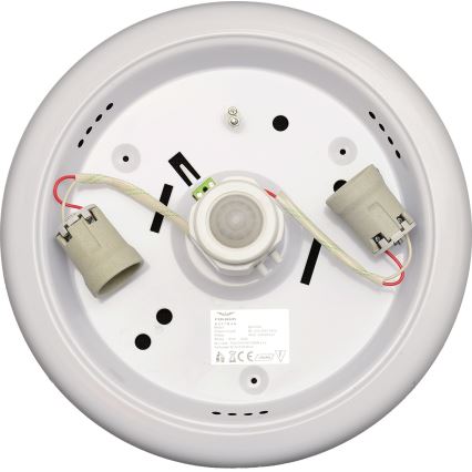 Fulgur s-22941 - Oprawa sufitowa z czujnikiem ruchu i zmierzchu DARINA 2xE27/40W/230V Ø 30 cm biała