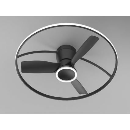 Fulgur s-43047 - LED ściemnialny wentylator sufitowy THORA LED/50W/230V 2700-5000K czarny + pilot zdalnego sterowania