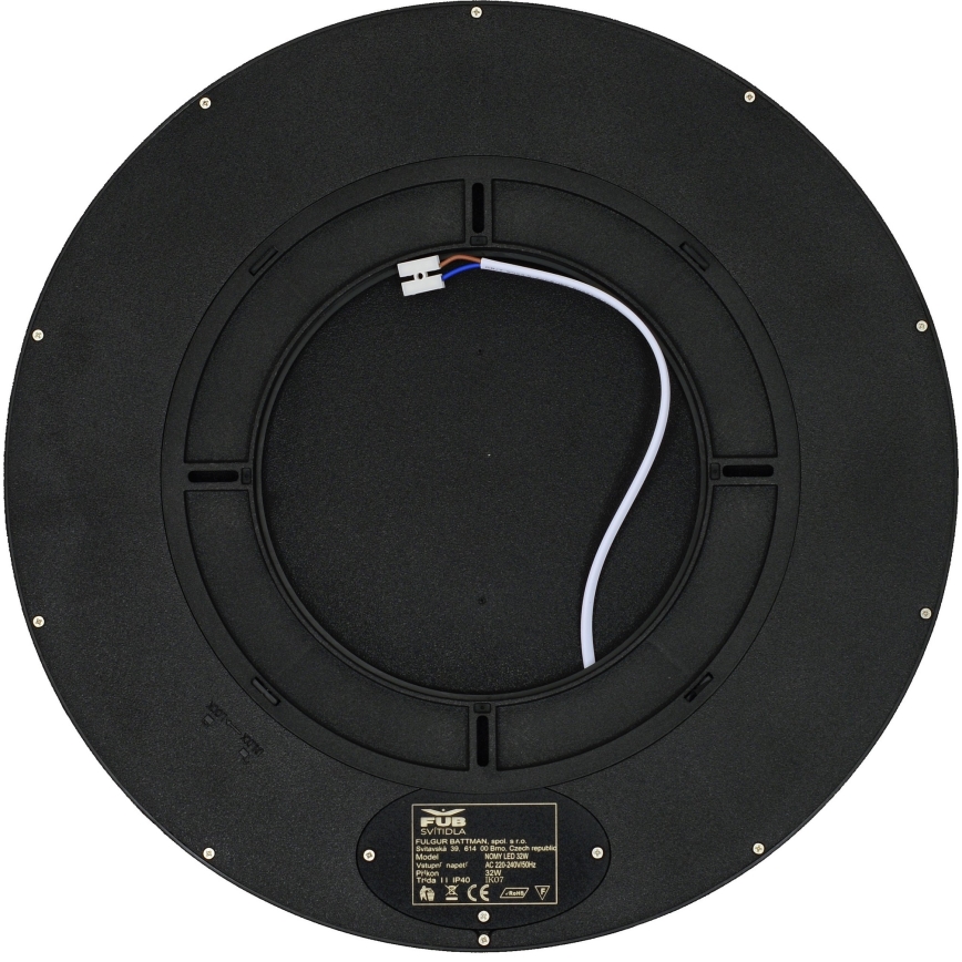 Fulgur z-42589 - LED Plafon z czujnikiem pohybu NOMY-S LED/32W/230V 3000/4000/6000K IP40 śr. 40 cm czarny