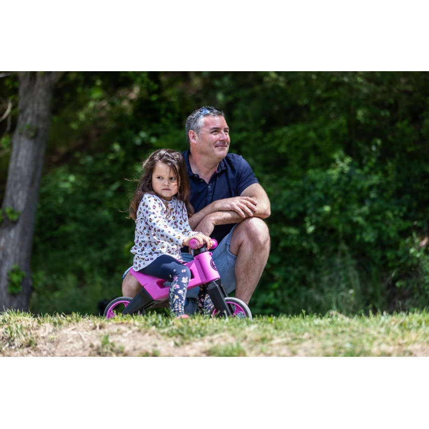 Funny Wheels - Rowerek biegowy 2w1 RIDER SUPER SPORT różowy/czarny