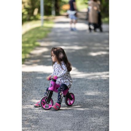 Funny Wheels - Rowerek biegowy 2w1 RIDER SUPER SPORT różowy/czarny