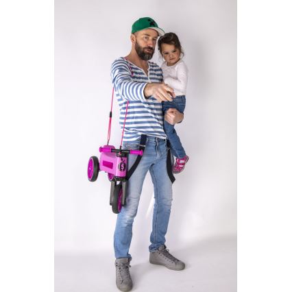 Funny Wheels - Rowerek biegowy 2w1 RIDER SUPER SPORT różowy/czarny