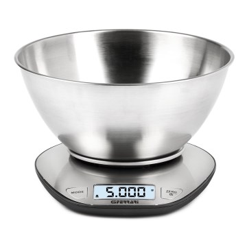 G3Ferrari G2006200 - Cyfrowa waga kuchenna z misą, zasilana bateriami 2× AAA, ze stali nierdzewnej